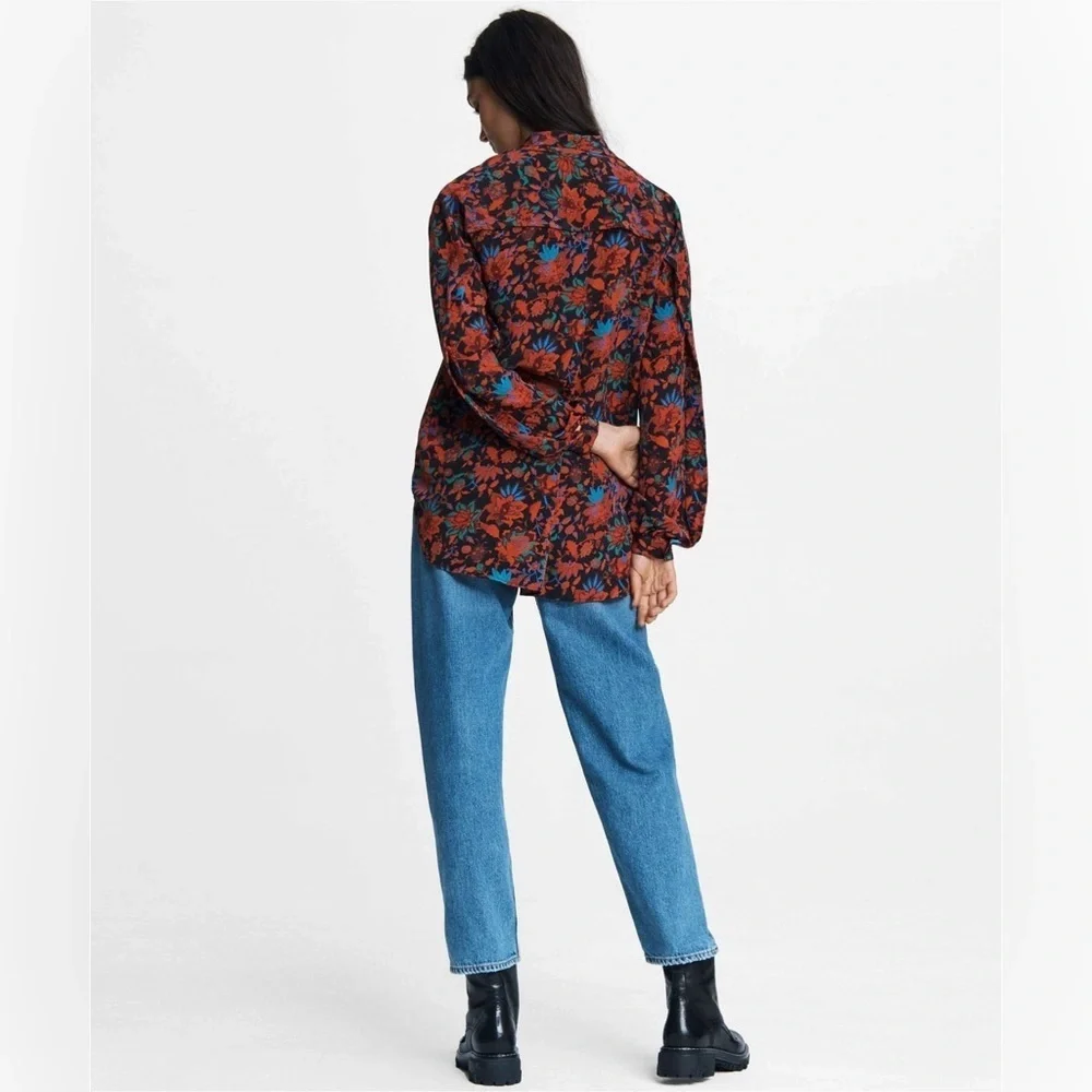 RARE RAG AND BONE NWT Emily Silk Floral Blouse—XS